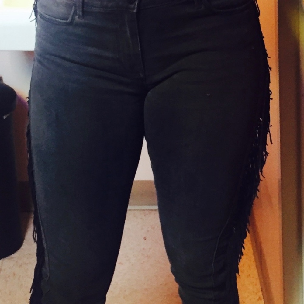 Women’s acid washed black express jeans